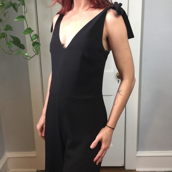 See By Chloe Black Tie Shoulder Crop Jumpsuit - Picture 8 of 8
